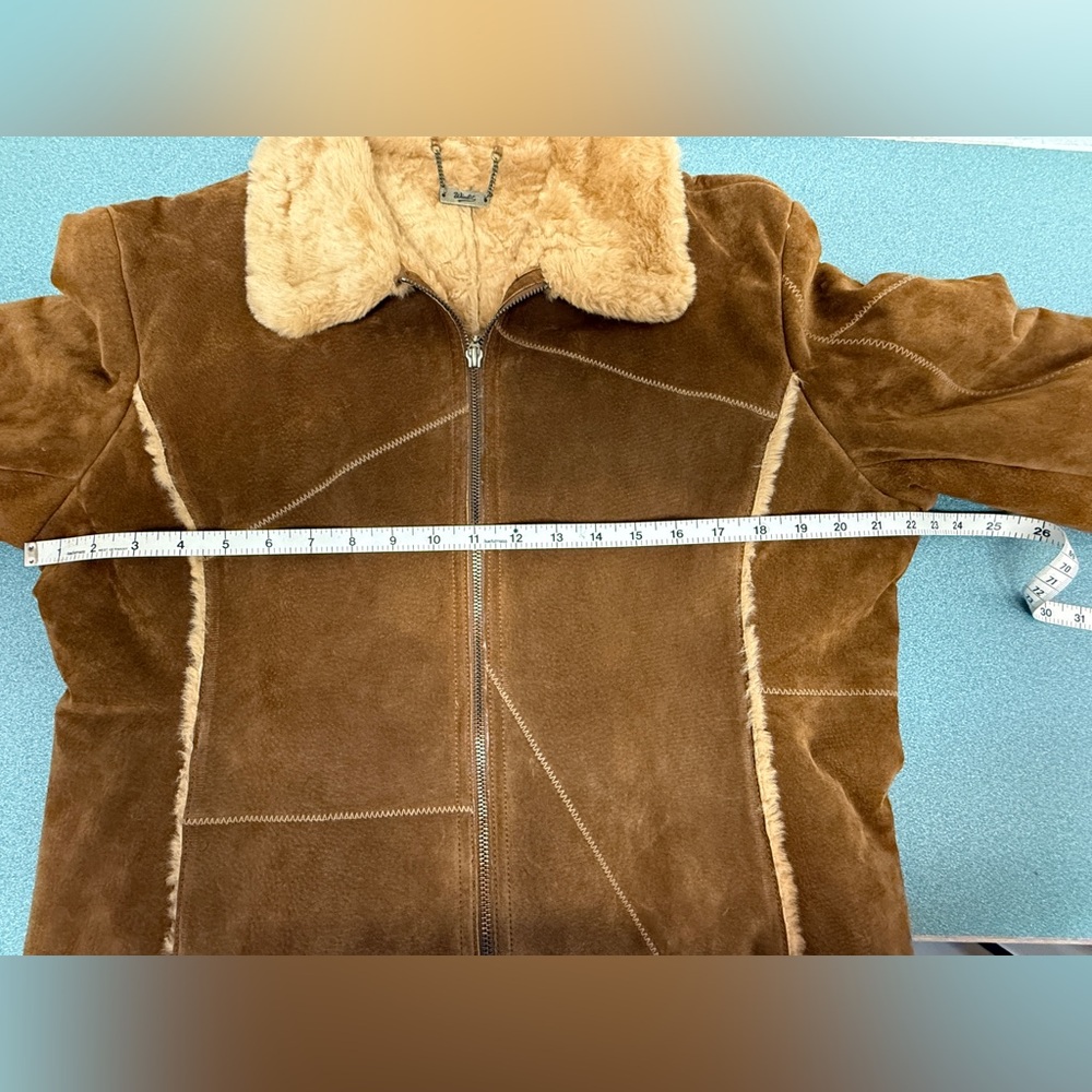 Winlit Genuine Leather Faux Fur Trim Jacket Women’s XL Brown - Picture 8 of 10